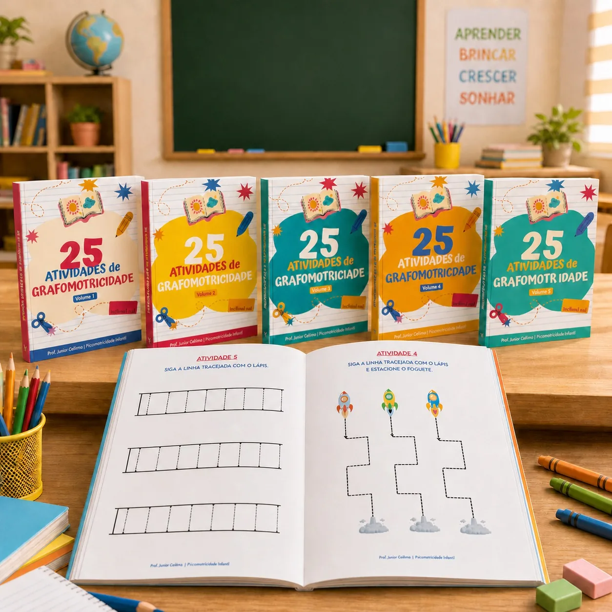 Mockup do kit 125 Atividades de Traçado